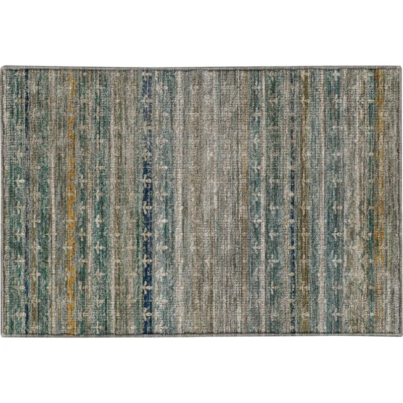 Machine Washable Vico Teal 1\'8\" x 2\'6\" Rug