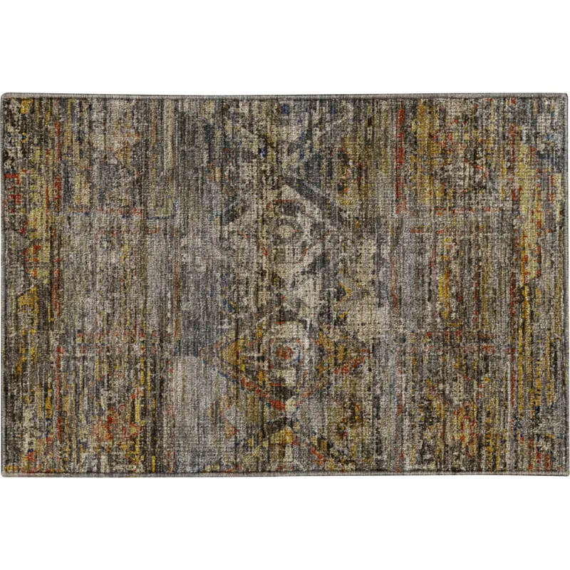Machine Washable Vico Gray 1\'8\" x 2\'6\" Rug