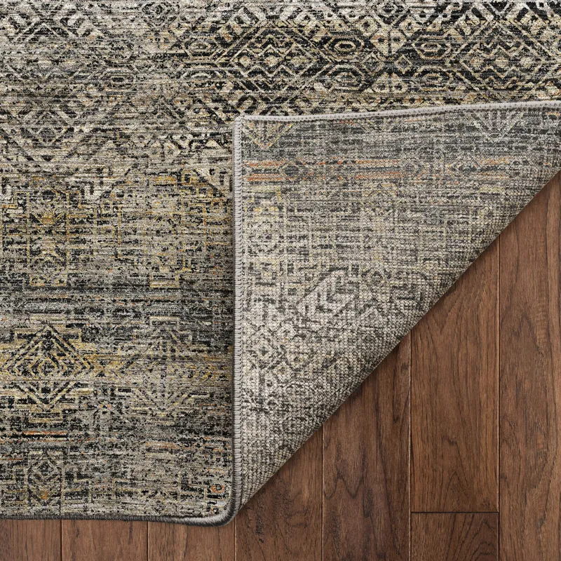 Machine Washable Vico Black 9\' x 12\' Rug