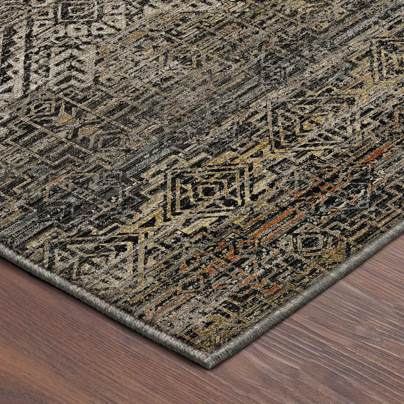 Machine Washable Vico Black 9\' x 12\' Rug