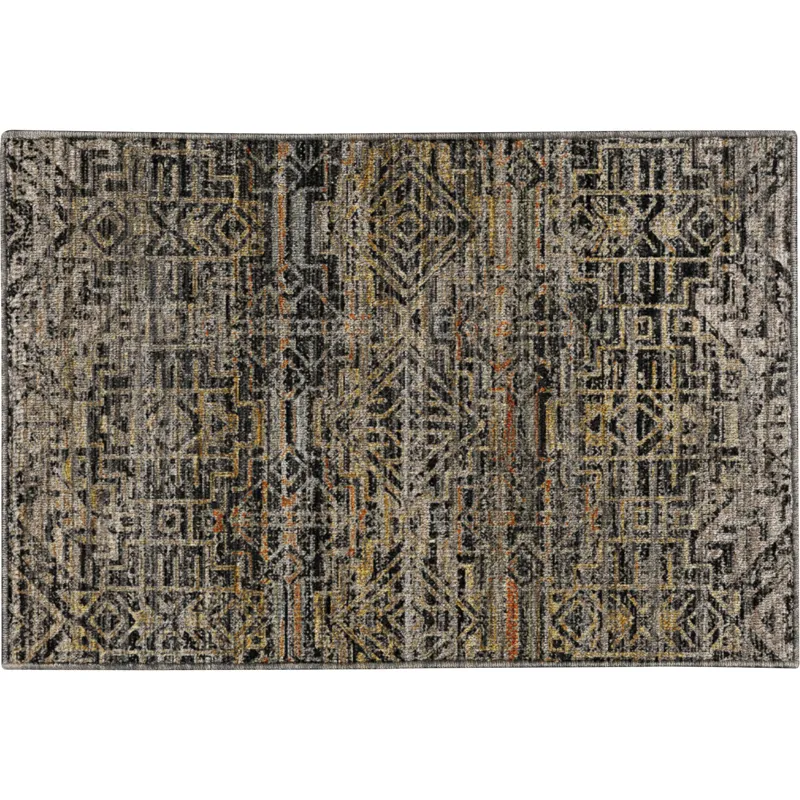 Machine Washable Vico Black 1\'8\" x 2\'6\" Rug