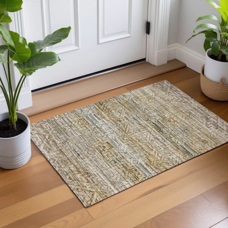Machine Washable Vico Linen 1\'8\" x 2\'6\" Rug