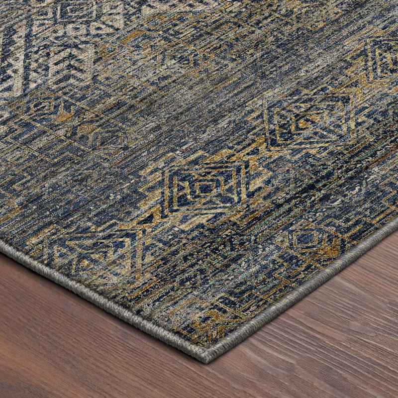Machine Washable Vico Navy 3\' x 5\' Rug