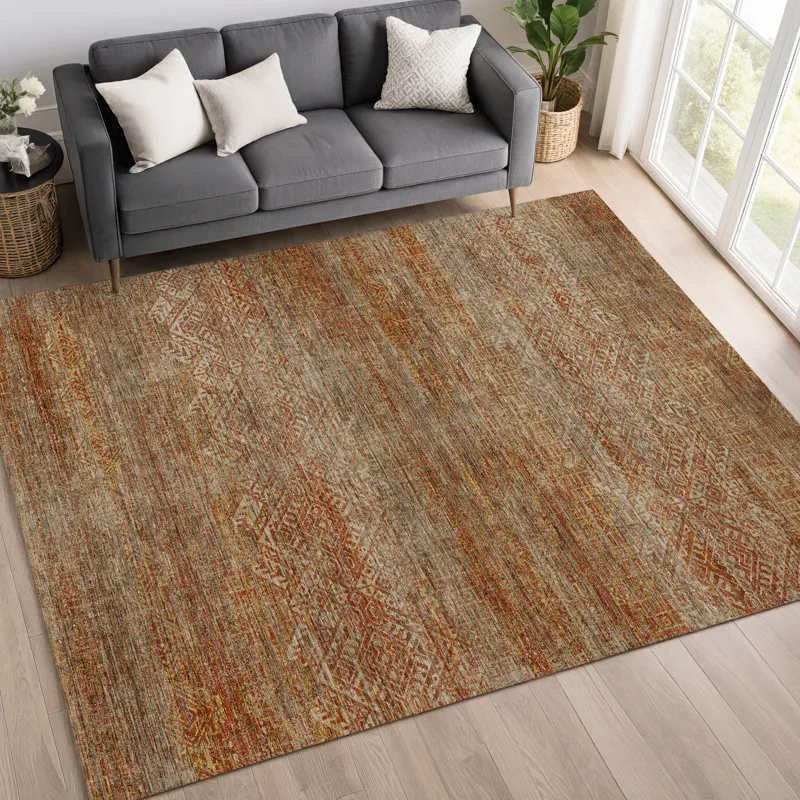 Machine Washable Vico Paprika 5\' x 7\'6\" Rug