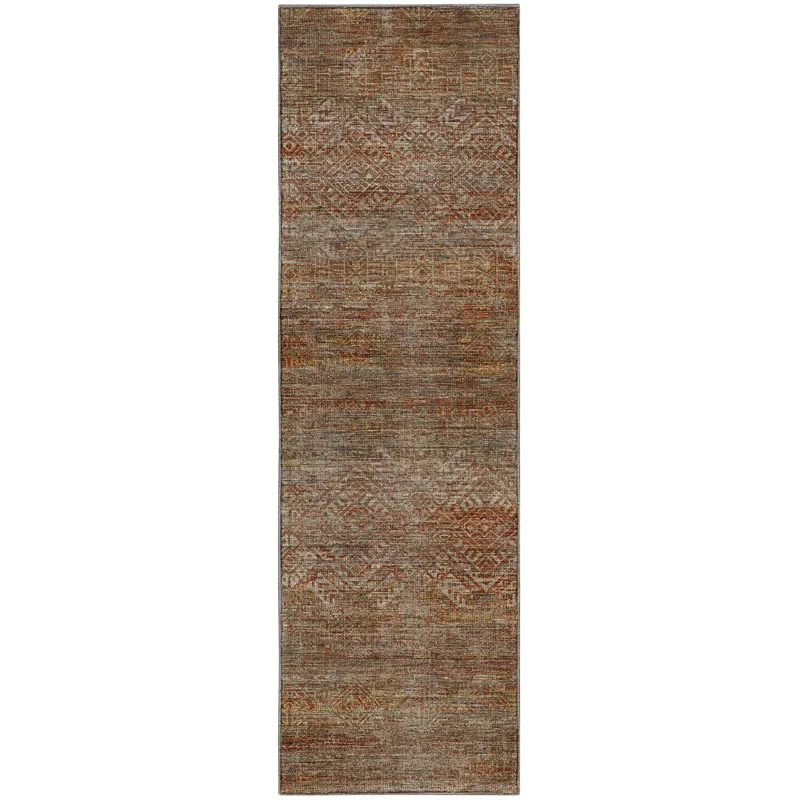 Machine Washable Vico Paprika 2\'3\" x 7\'6\" Runner Rug