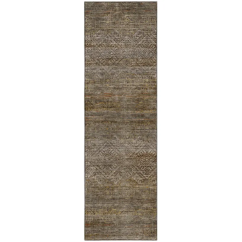 Machine Washable Vico Taupe 2\'3\" x 7\'6\" Runner Rug