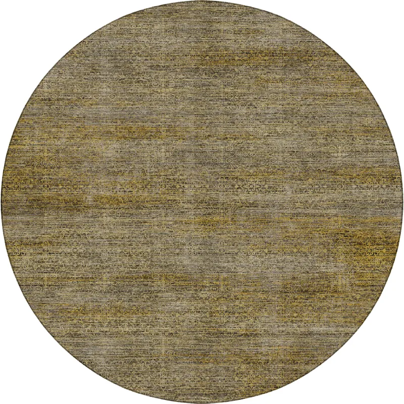 Machine Washable Vico Gold 8\' x 8\' Round Rug
