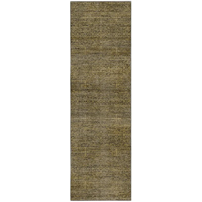 Machine Washable Vico Gold 2\'3\" x 7\'6\" Runner Rug