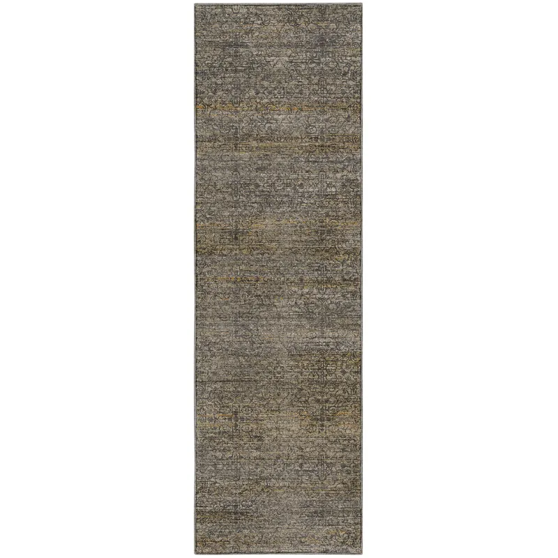 Machine Washable Vico Graphite 2\'3\" x 7\'6\" Runner Rug