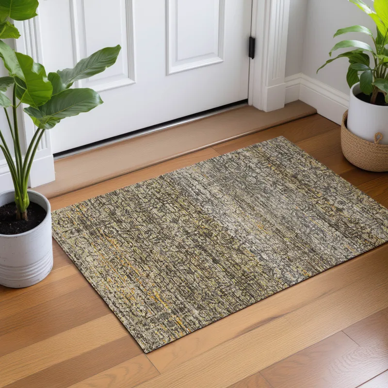 Machine Washable Vico Graphite 1\'8\" x 2\'6\" Rug