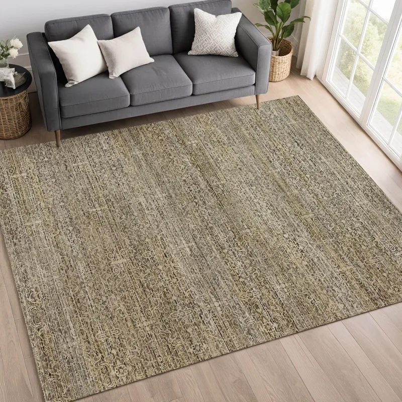 Machine Washable Vico Khaki 10\' x 14\' Rug