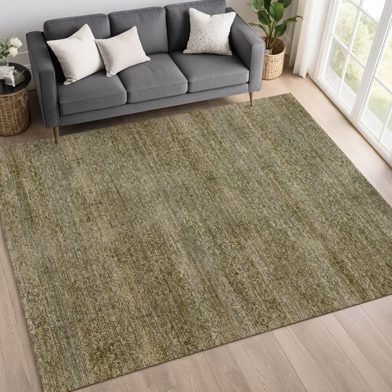 Machine Washable Vico Olive 9\' x 12\' Rug