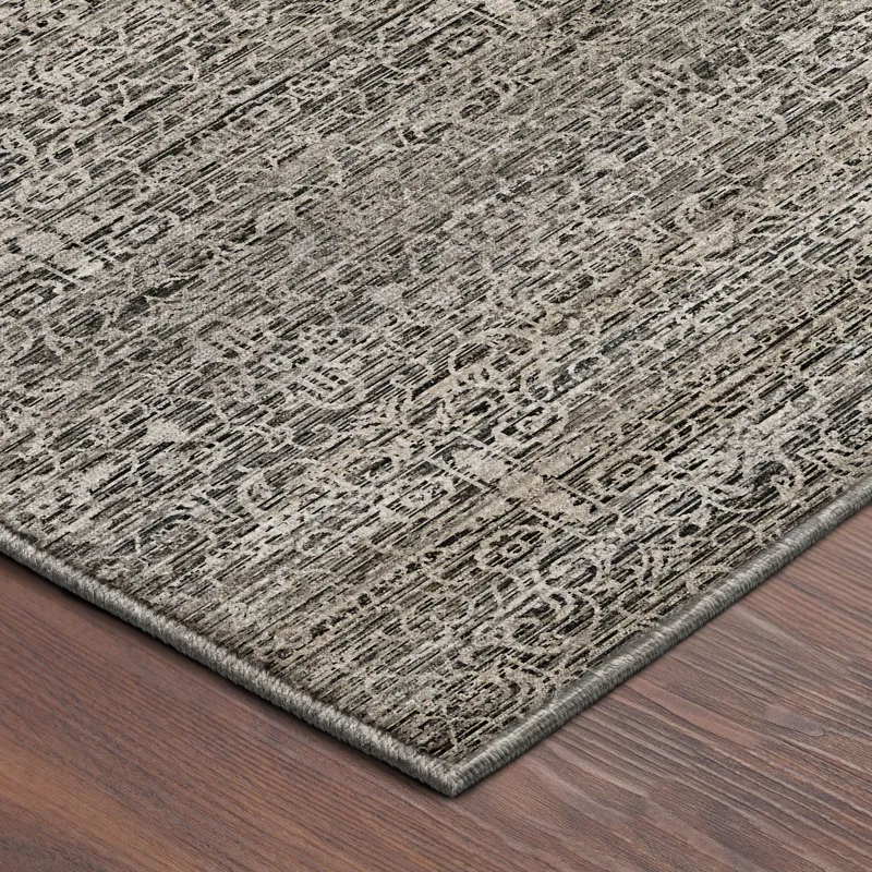 Machine Washable Vico Silver 1\'8\" x 2\'6\" Rug