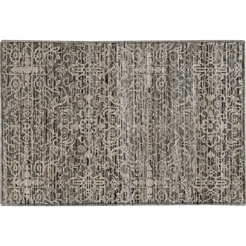 Machine Washable Vico Silver 1\'8\" x 2\'6\" Rug