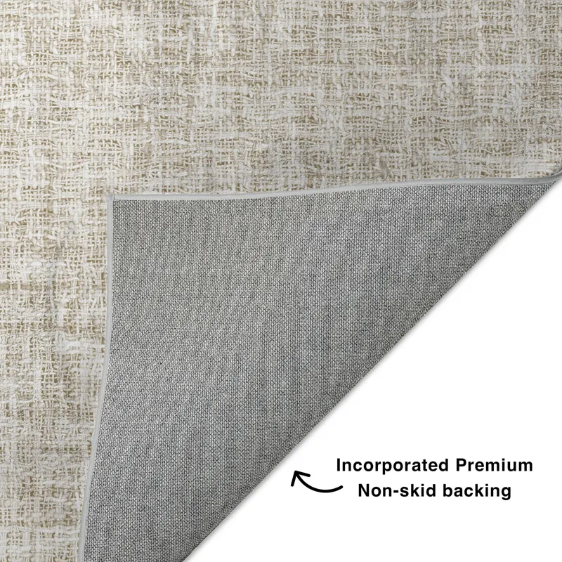 Luxury Washable Voyage Beige 8\' x 8\' Round Rug