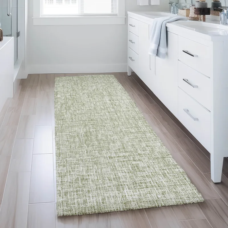 Luxury Washable Voyage Celery 2\'3\" x 7\'6\" Runner Rug