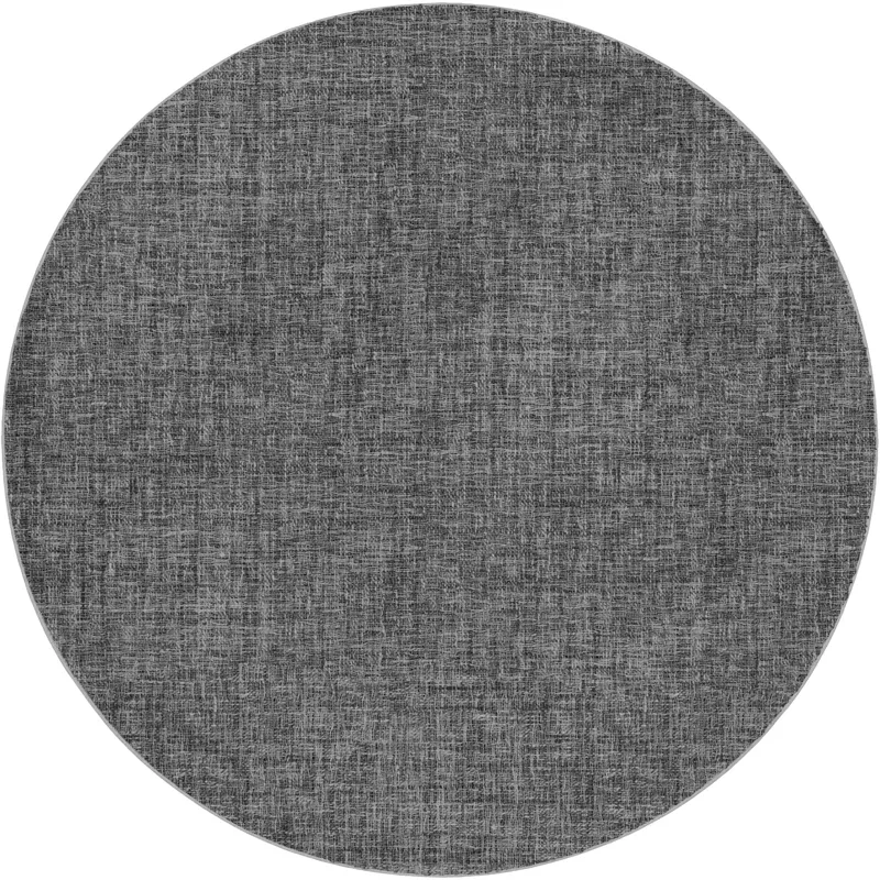 Luxury Washable Voyage Charcoal 8\' x 8\' Round Rug