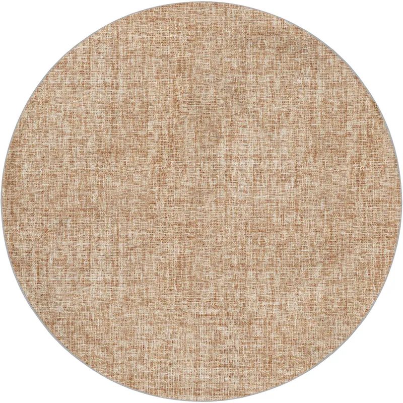 Luxury Washable Voyage Copper 8\' x 8\' Round Rug