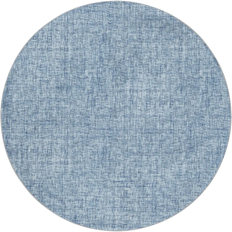 Luxury Washable Voyage Denim 8\' x 8\' Round Rug