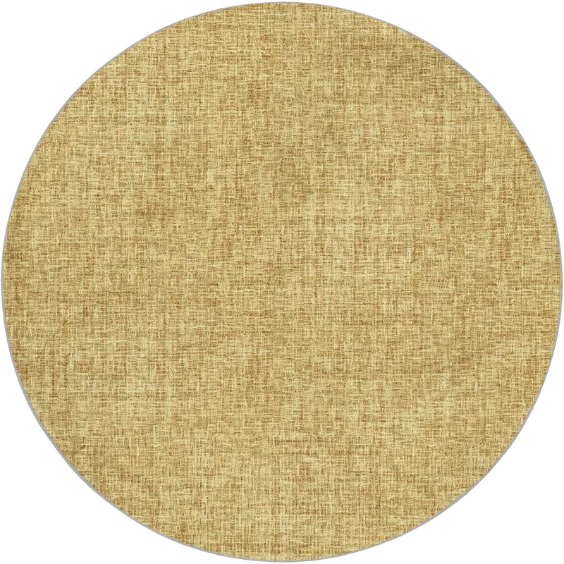 Luxury Washable Voyage Gold 8\' x 8\' Round Rug
