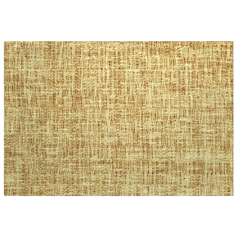 Luxury Washable Voyage Gold 1\'8\" x 2\'6\" Rug