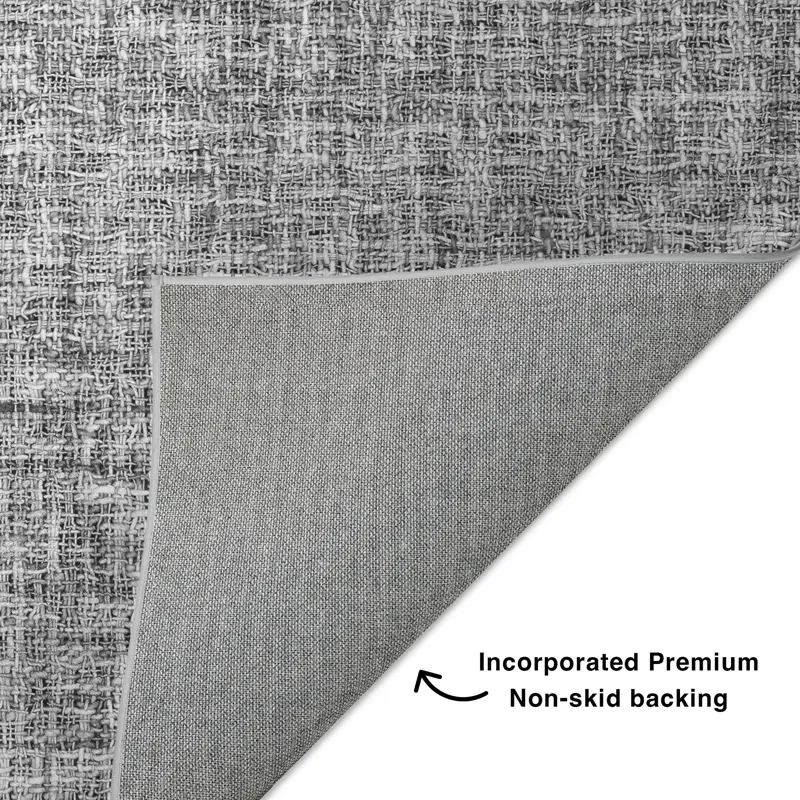 Luxury Washable Voyage Gray 9\' x 12\' Rug