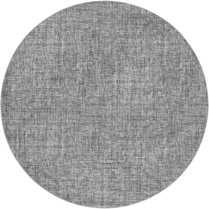 Luxury Washable Voyage Gray 8\' x 8\' Round Rug