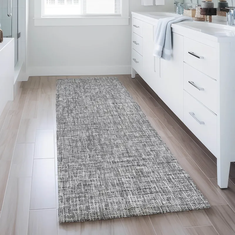 Luxury Washable Voyage Gray 2\'3\" x 7\'6\" Runner Rug