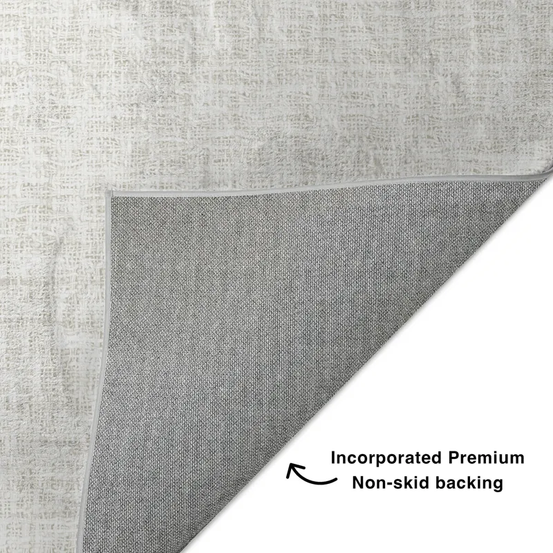 Luxury Washable Voyage Ivory 9\' x 12\' Rug