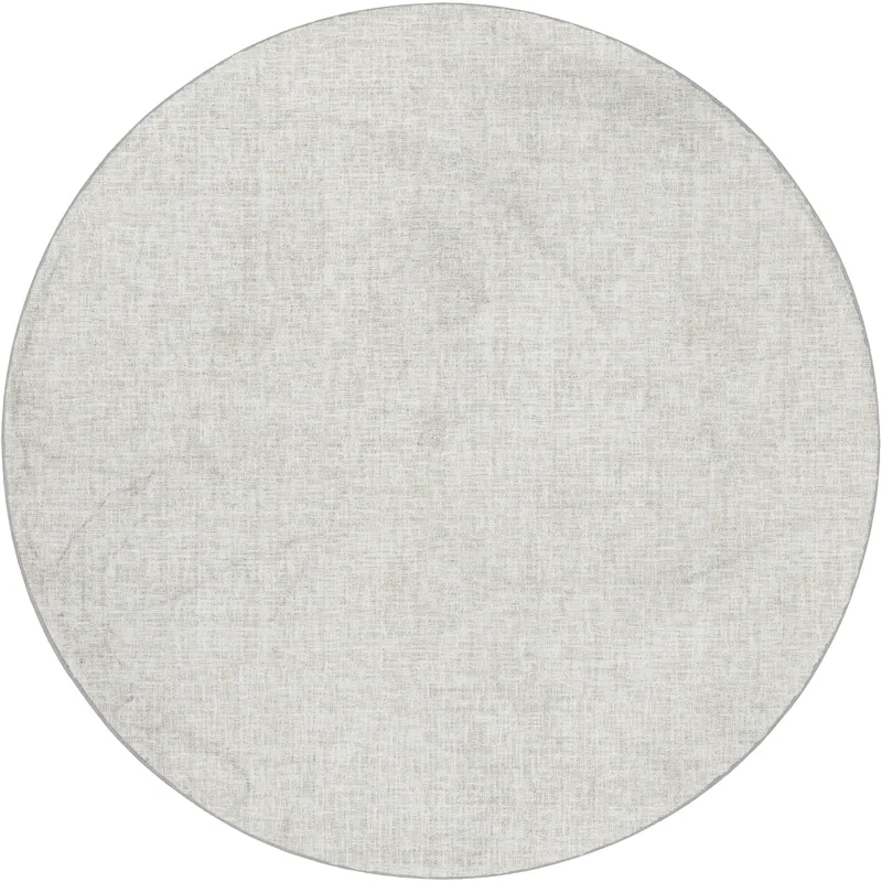 Luxury Washable Voyage Ivory 8\' x 8\' Round Rug