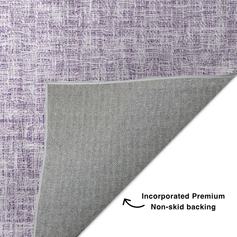 Luxury Washable Voyage Lavender 1\'8\" x 2\'6\" Rug