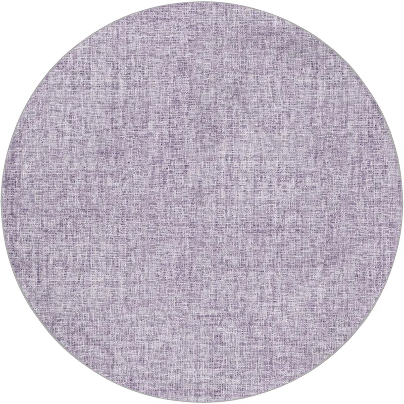 Luxury Washable Voyage Lavender 8\' x 8\' Round Rug