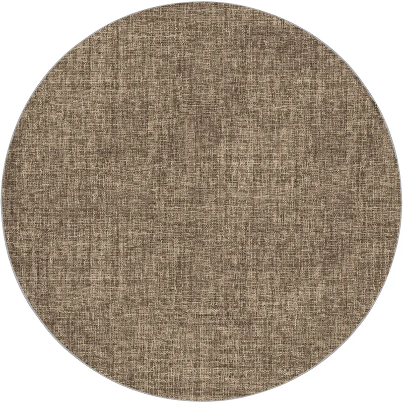 Luxury Washable Voyage Mocha 8\' x 8\' Round Rug