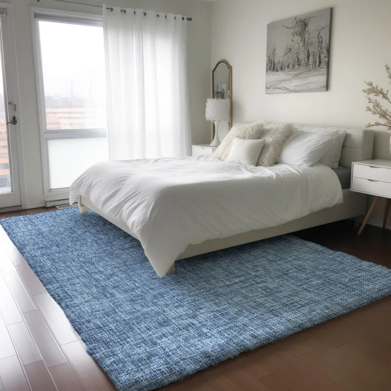 Luxury Washable Voyage Navy 9\' x 12\' Rug