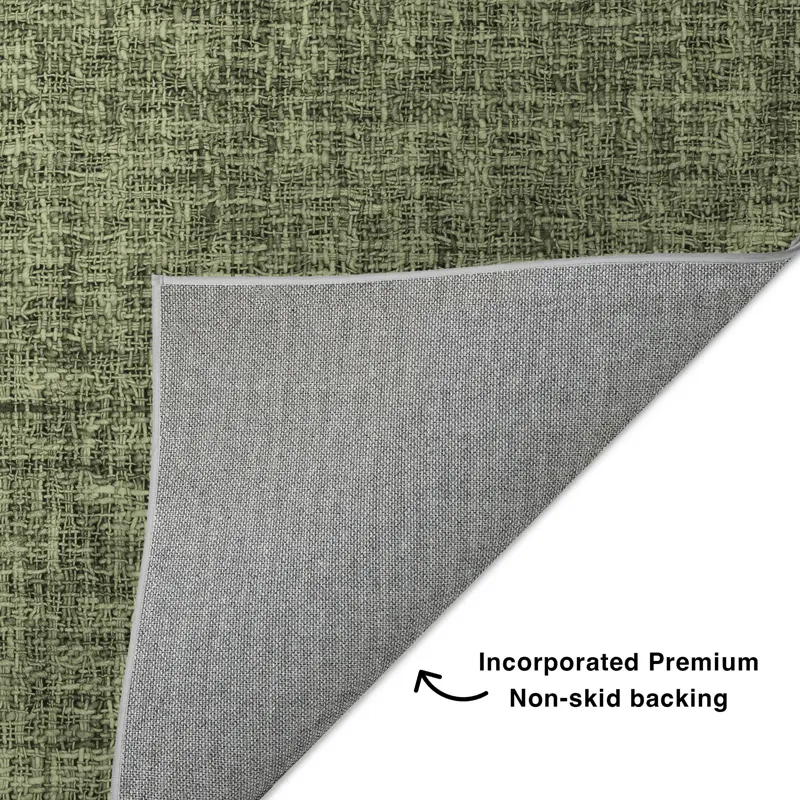 Luxury Washable Voyage Olive 10\' x 14\' Rug