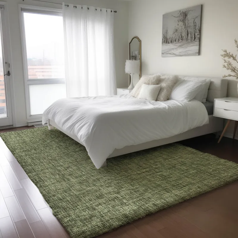 Luxury Washable Voyage Olive 10\' x 14\' Rug