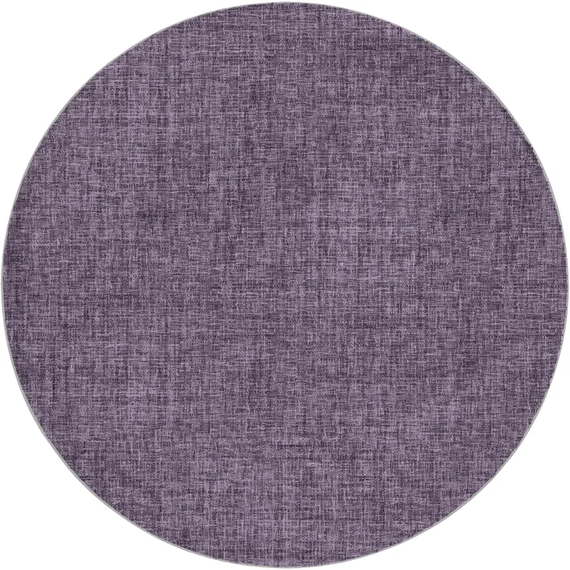 Luxury Washable Voyage Plum 8\' x 8\' Round Rug