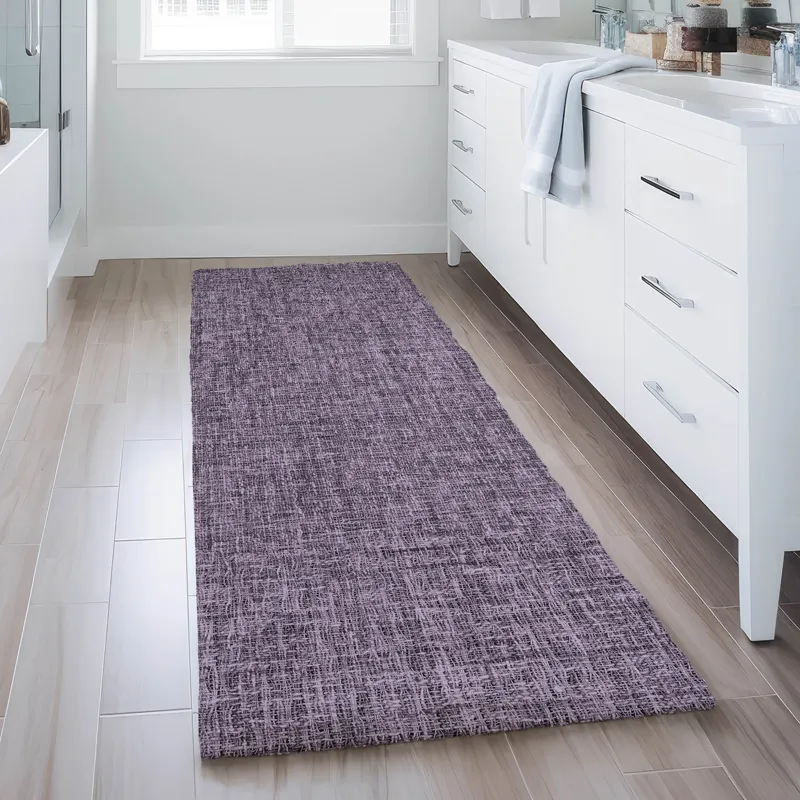 Luxury Washable Voyage Plum 2\'3\" x 7\'6\" Runner Rug