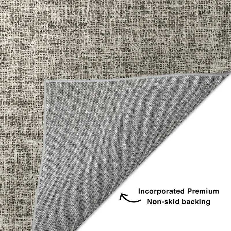 Luxury Washable Voyage Putty 9\' x 12\' Rug