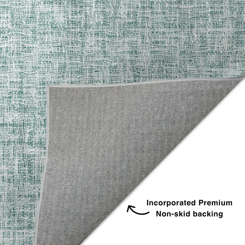 Luxury Washable Voyage Seafoam 8\' x 8\' Round Rug