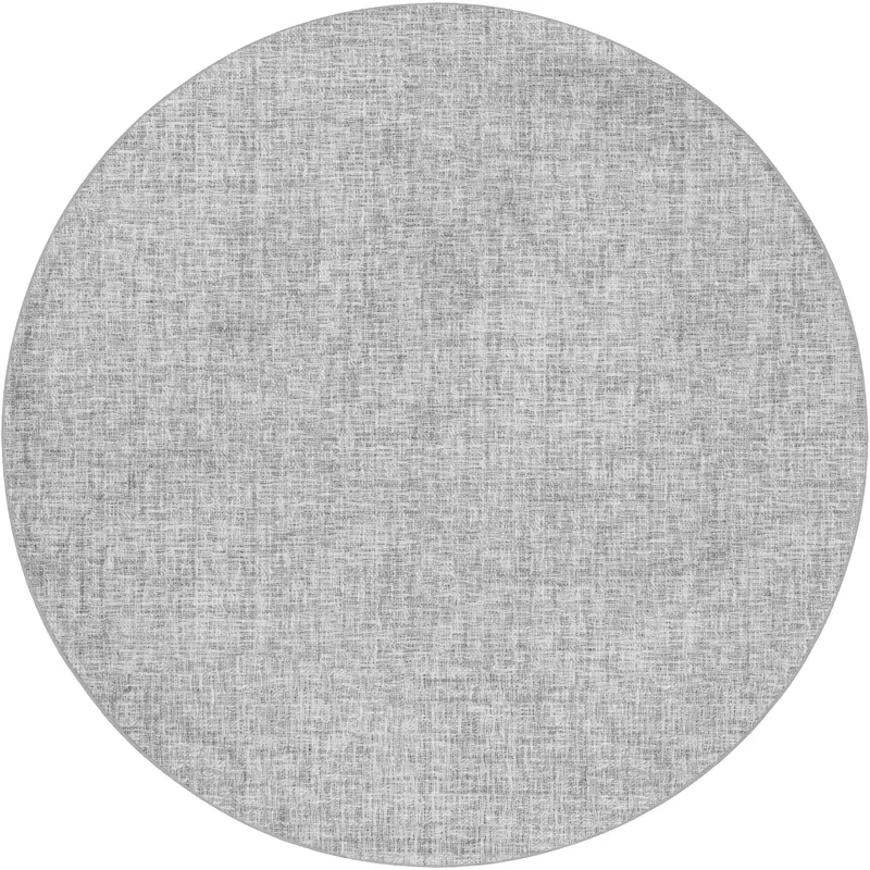 Luxury Washable Voyage Silver 8\' x 8\' Round Rug