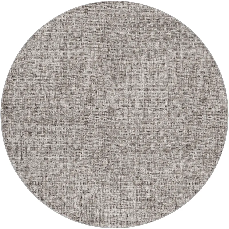 Luxury Washable Voyage Taupe 8\' x 8\' Round Rug