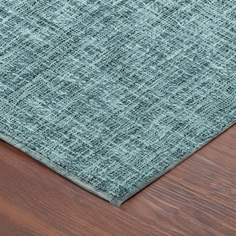 Luxury Washable Voyage Teal 2\'3\" x 7\'6\" Runner Rug