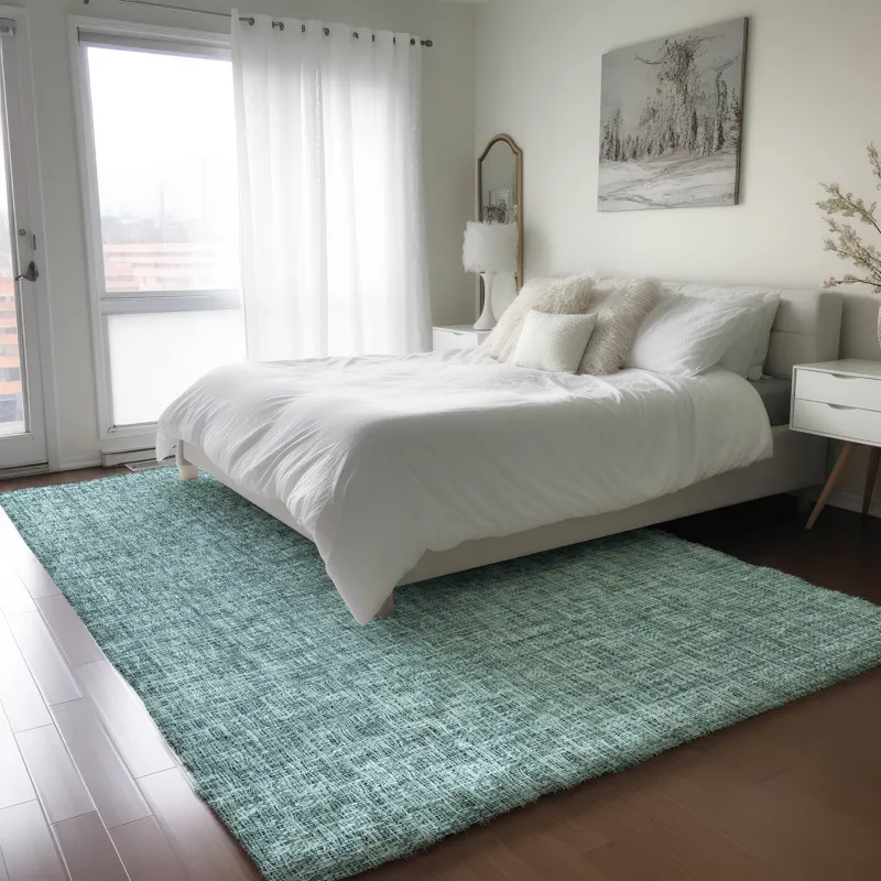 Luxury Washable Voyage Teal 8\' x 10\' Rug