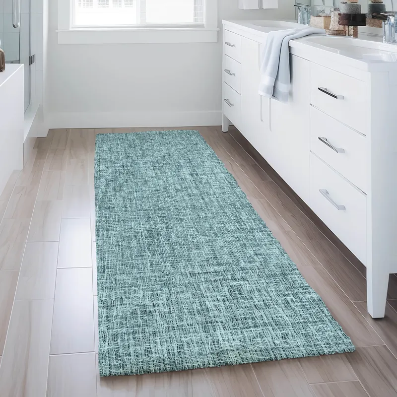 Luxury Washable Voyage Teal 2\'3\" x 7\'6\" Runner Rug