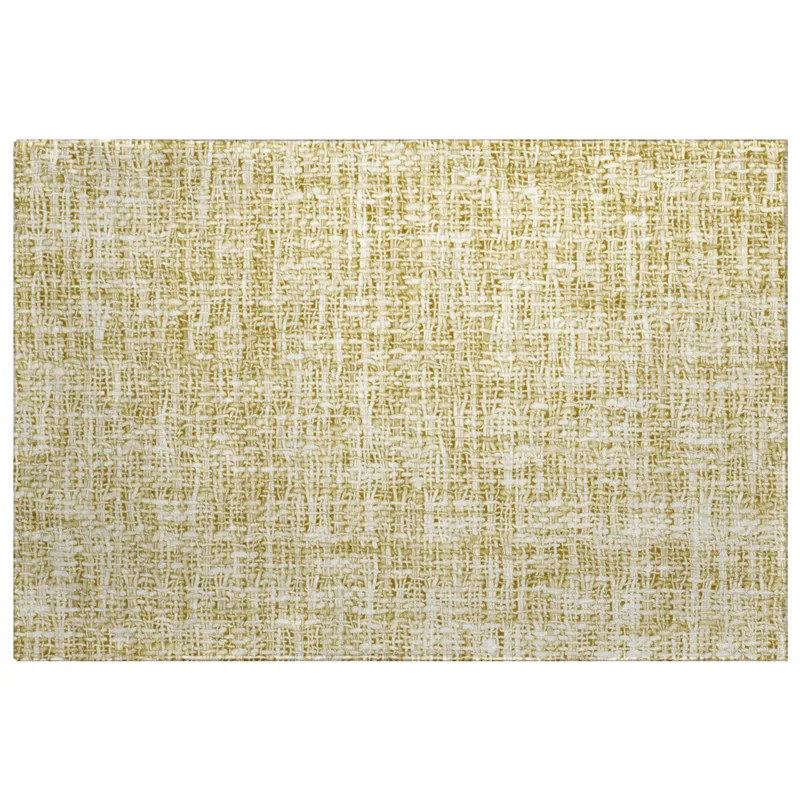Luxury Washable Voyage Wheat 1\'8\" x 2\'6\" Rug