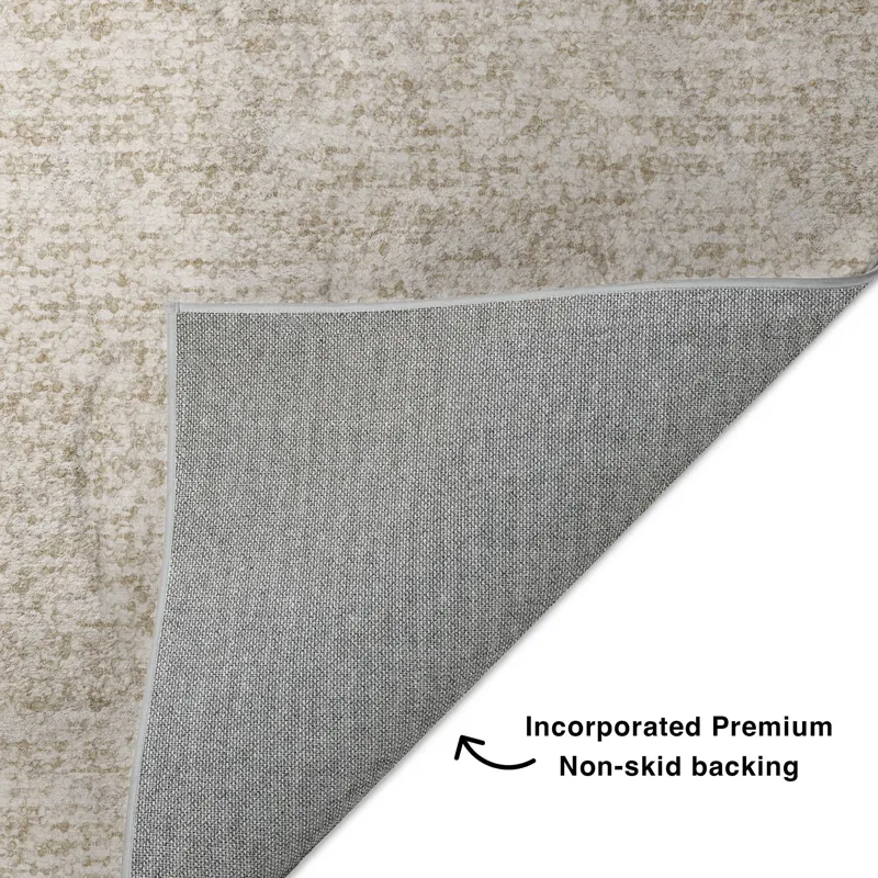 Luxury Washable Voyage Beige 2\'3\" x 7\'6\" Runner Rug