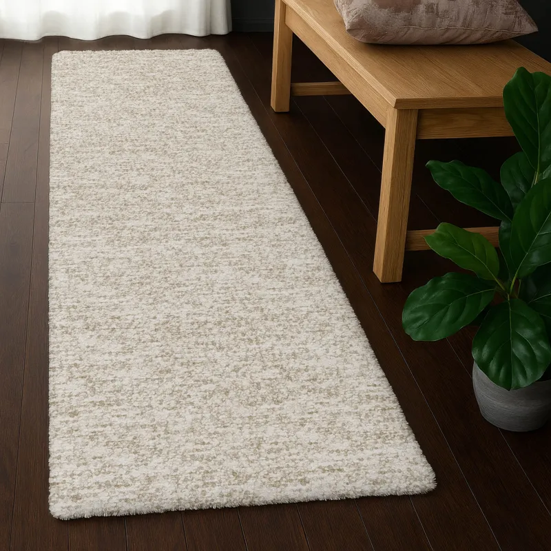 Luxury Washable Voyage Beige 2\'3\" x 7\'6\" Runner Rug