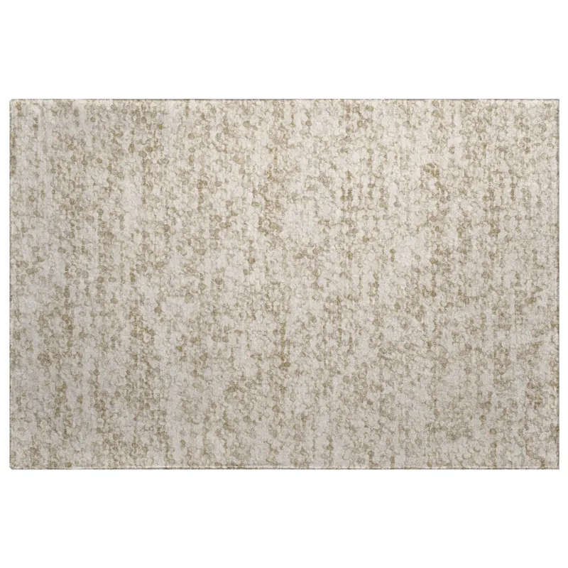 Luxury Washable Voyage Beige 1\'8\" x 2\'6\" Rug