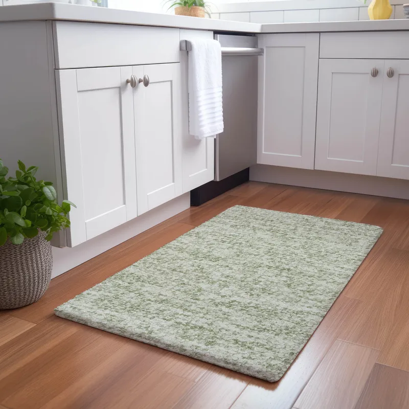 Luxury Washable Voyage Celery 1\'8\" x 2\'6\" Rug
